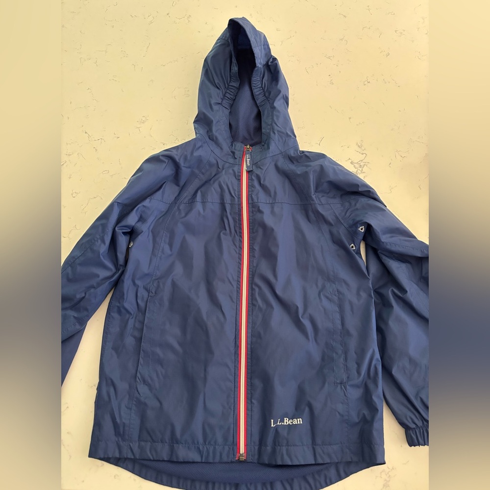 L.L. Bean Kids' Blue Raincoat with Red Trim